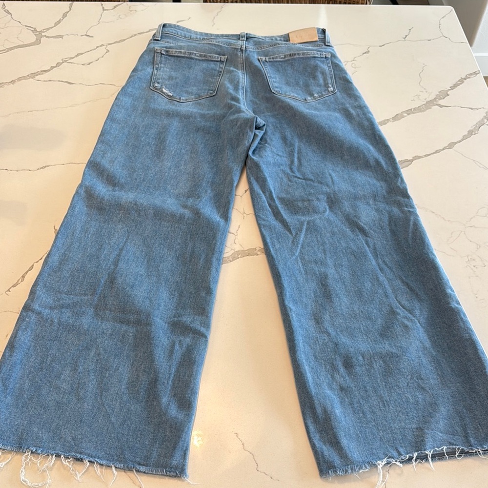 PAIGE Light Blue Wide Leg Jeans - Picture 4 of 9